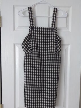 Francesca's Black and White Gingham Pinafore